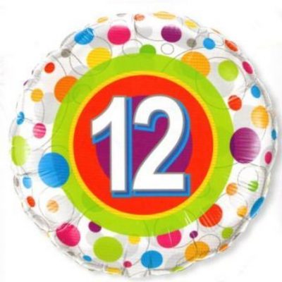 Colourful Dots Age 12 Foil Balloon Q41128