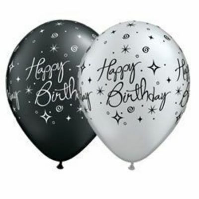 Birthday Elegant Sparkles & Swirls Latex Balloon Q37497