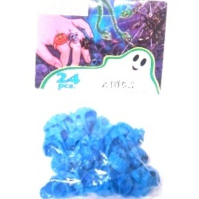 Plastic Skull Ring Party Favours Blue IISKULLB
