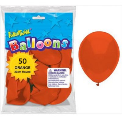 Funsational Orange 12 inch (30cm) Latex Balloons 50 Count F50032