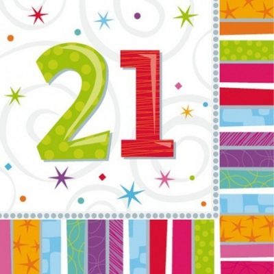 21st Radiant Birthday Luncheon Napkin AM991413
