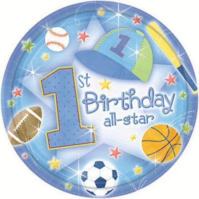 First Birthday All Star Paper Plates AM759126