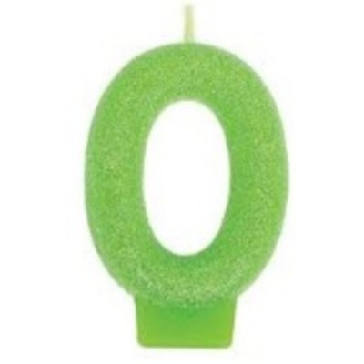 Number 0 Glitter Molded Candle AM170137