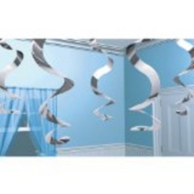 Silver Foil Streaming Swirls Decoration AM67105.18