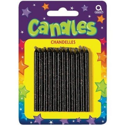 Black Glitter Birthday Candle AM175004