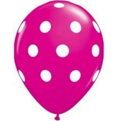 Big Polka Dots Wild Berry Latex Balloons Q37225