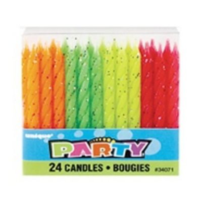 Neon Glitter Candles M34071