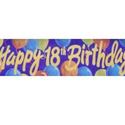 Happy 18th Birthday Balloons Giant Sign Banner AM32212