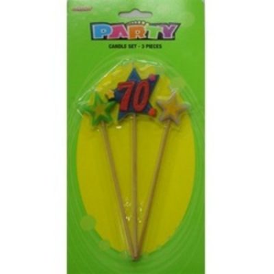 Three Star Pick Candle Numeral 70 MFCN-70