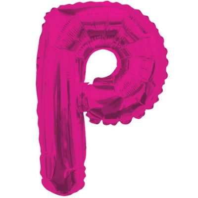 Letter P Magenta Foil Shape Balloon P14M