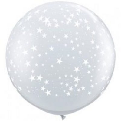 Stars Around Diamond Clear 3' Latex Ballon Q39269