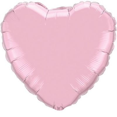 Pearl Pink Heart 9 inch (22cm) Foil Q54593 - F - Uninflated, Heat Sealer Required