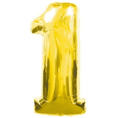 Gold Numeral One Helium Saver Megaloon ANA28244
