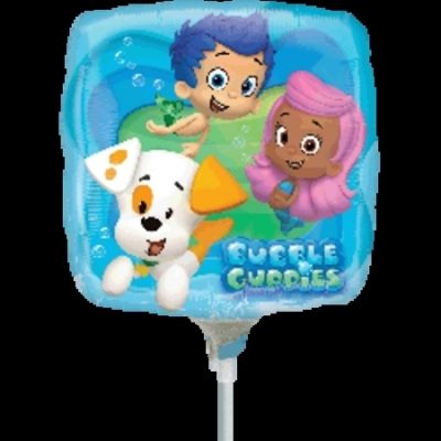 Bubble Guppies 9 inch (23cm) Foil Balloon ANA27447 - I - Inflated, On Cup & Stick