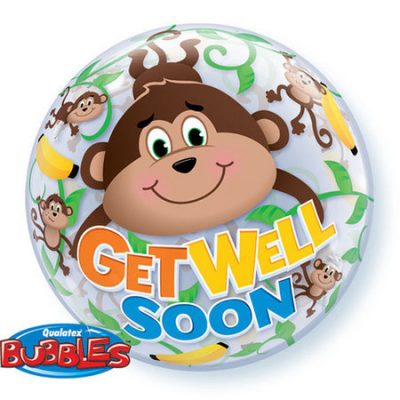 Get Well Monkeys Bubble Balloon Q66090