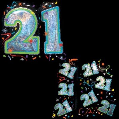 Brilliant Birthday 21 Supershape Foil Balloon ANA32116