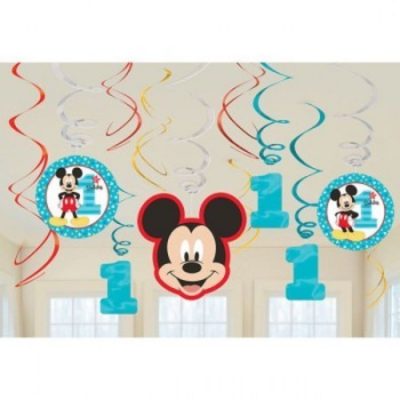 Mickey 1st Birthday Hanging Swirls Fun To Be One AM671833