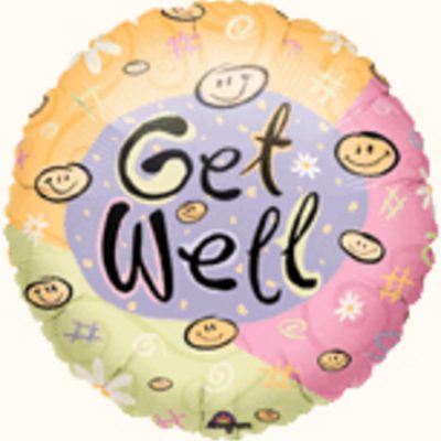 Get Well Happy Face Foil Balloon ANA04339