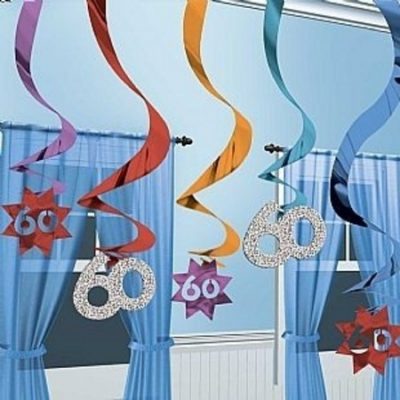 60 The Party Continues Hanging Swirl Decorations AM674060