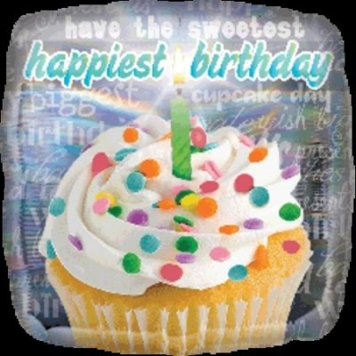 Birthday Cupcake Sprinkles Holographic Foil Balloon ANA22020