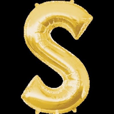 Gold Letter S Megaloon 32 inch (81 cm) Foil Balloon ANA32984