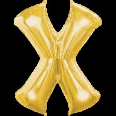 Gold Letter X Megaloon 32 inch (81 cm) Foil Balloon ANA32996