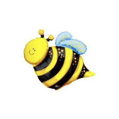 Happy Bee Mini Shape Foil Balloon ANA07718 - F - Uninflated, Heat Sealer Required
