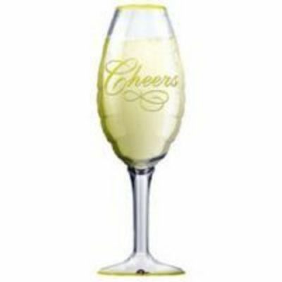 Champagne Glass Mini Shape Foil Balloon ANA07719 - F - Uninflated, Heat Sealer Required