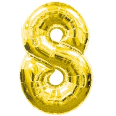 Gold Numeral Eight Number Shape Foil Balloon D213718