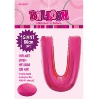 Pink Letter U Alphabet Foil Balloon M43150