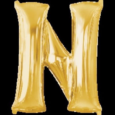 Gold Letter N Megaloon 32 inch (81 cm) Foil Balloon ANA32974