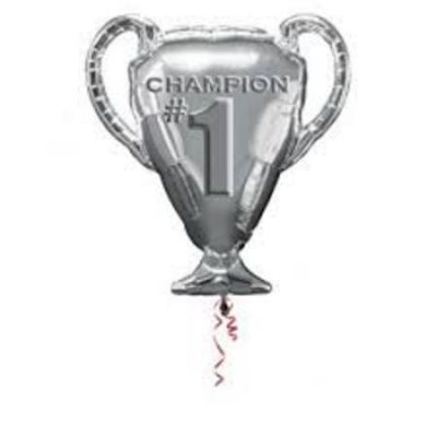 Trophy Champion #1 Supershape Silver Foil Balloon ANA27341