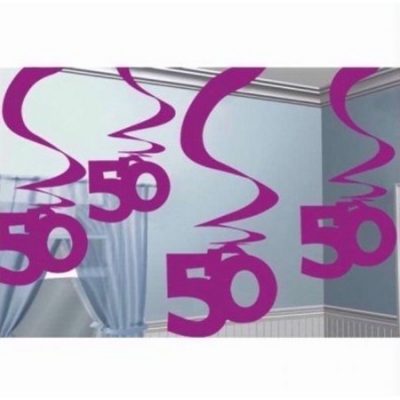Pink Shimmer 50 Hanging Swirl Decorations AM992373