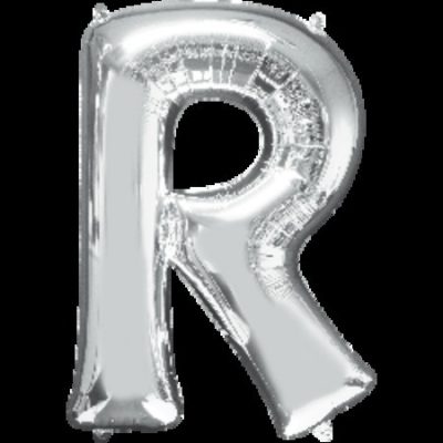 Silver Letter R Megaloon Foil Balloon ANA32981