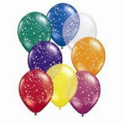 Stars Around Jewel Assorted 5 inch (12cm) Latex Balloons Q38842