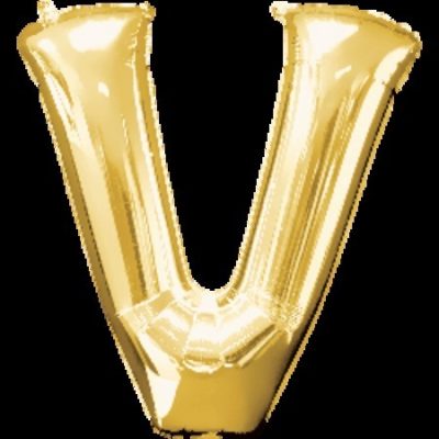 Gold Letter V Megaloon 32 inch (81 cm) Foil Balloon ANA32992