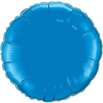 Sapphire Blue 4 inch (10cm) Round Foil Q22831 (Pk.10) - F - Uninflated, Heat Sealer Required