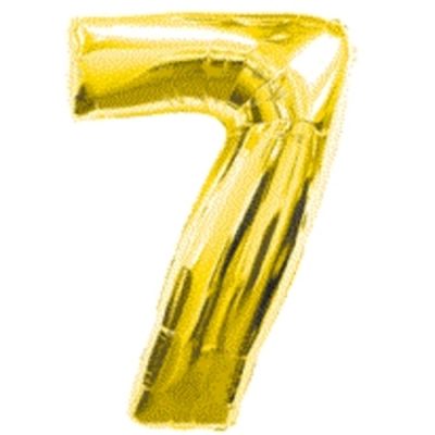 Gold Numeral Seven Number Shape Foil Balloon D213717