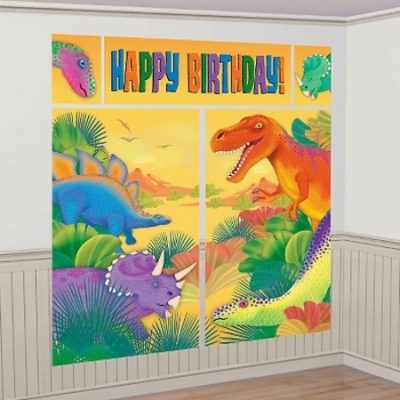 Prehistoric Party Happy Birthday Scene Setter Decorating Kit AM679629