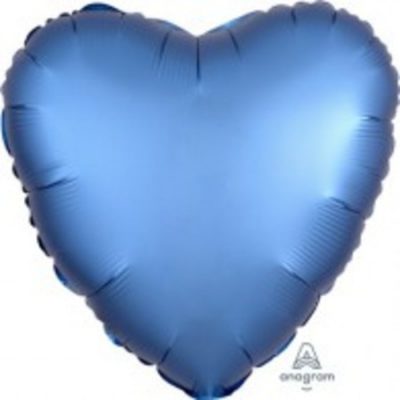 Satin Heart Azure 18 inch (45 cm) Foil Balloon ANA36809