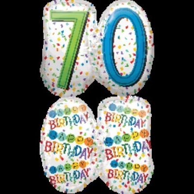 Rainbow Birthday 70 Supershape Foil Balloon ANA34448