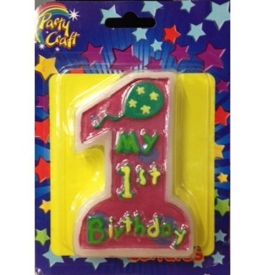 My 1st Birthday Girl Candle Pink AM198779
