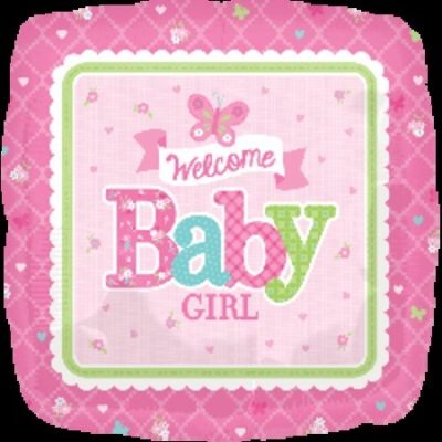 Welcome Baby Girl Butterfly Foil Balloon ANA30747