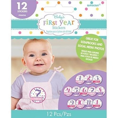 Baby Shower Stickers Month by Month Girl AM380067