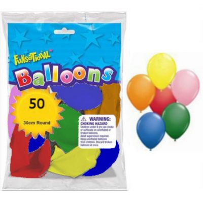Funsational Standard Assortment 12 inch (30cm) Latex Balloons 50 Count F50066