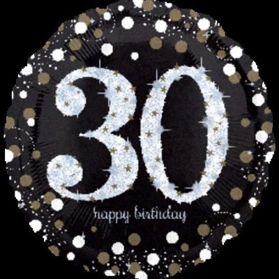 Sparkling Birthday 30 Jumbo 28 inch (71cm) Holographic Foil Balloon ANA32134