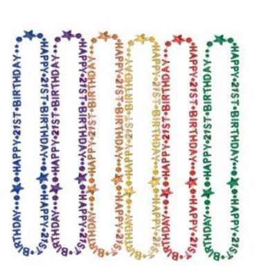 Happy '21st' Birthday Beads-Of-Expression Assorted Colours BE57237-21