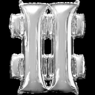 Hashtag Symbol # Silver Supershape Foil Balloon ANA33003