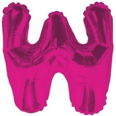 Letter W Magenta Foil Shape Balloon W14M