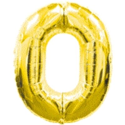 Gold Numeral Zero Number Shape Foil Balloon D213710